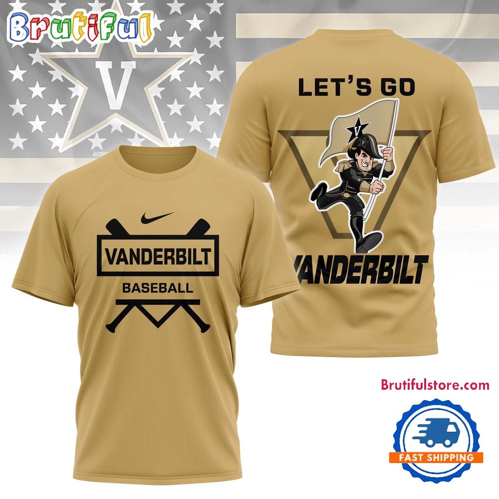 Vanderbilt Commodores Mascot Let’s Go Baseball 2025 3D Shirt
