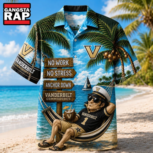 Vanderbilt Commodores NCAA No Work No Stress Hawaiian Shirt