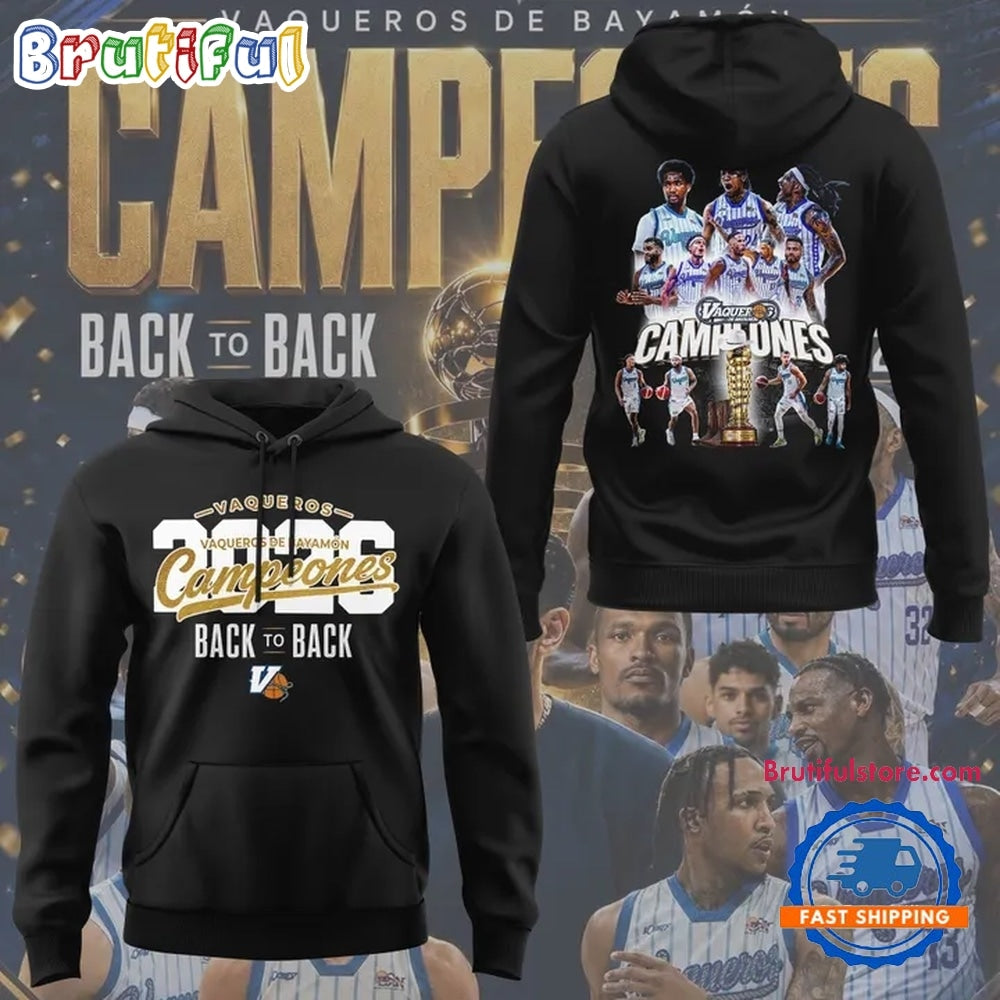 Vaqueros de Bayamon 2026 BSN Champions Team Graphic Design Hoodie