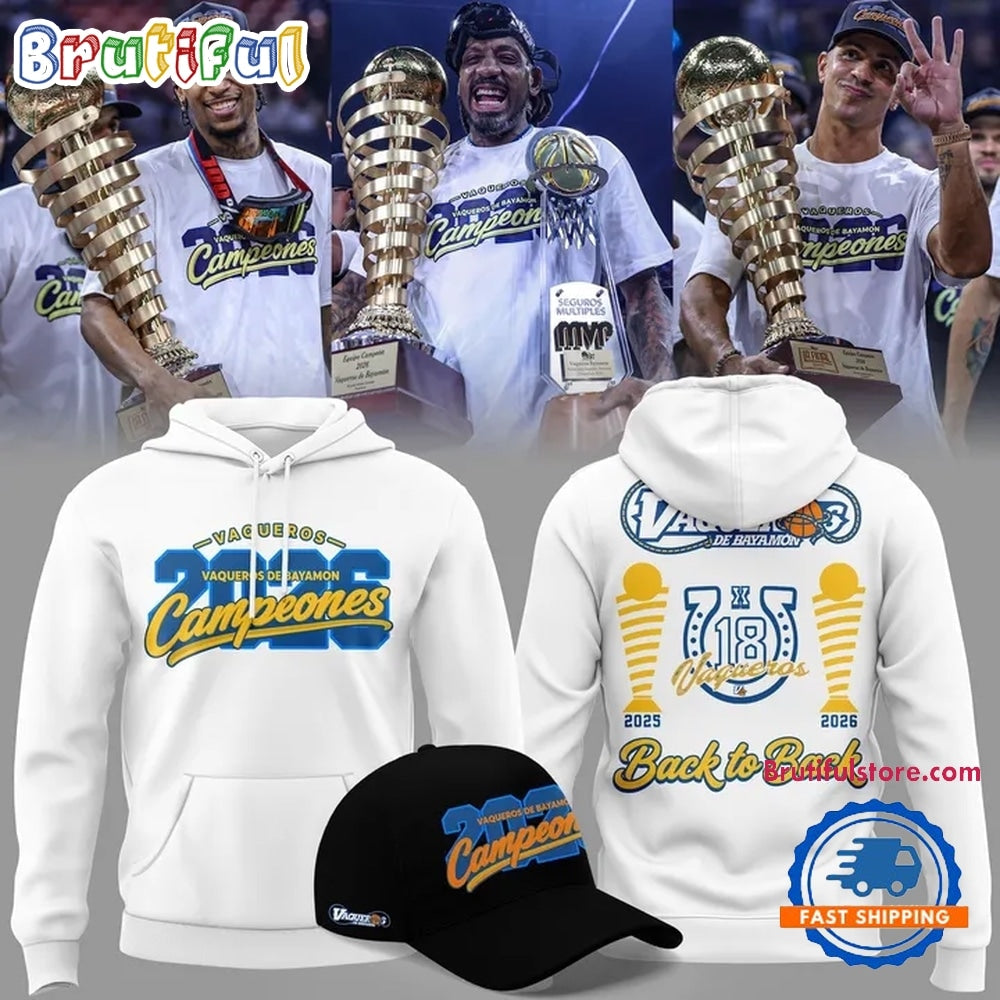 Vaqueros de Bayamon 2026 BSN Champions White Hoodie T-Shirt