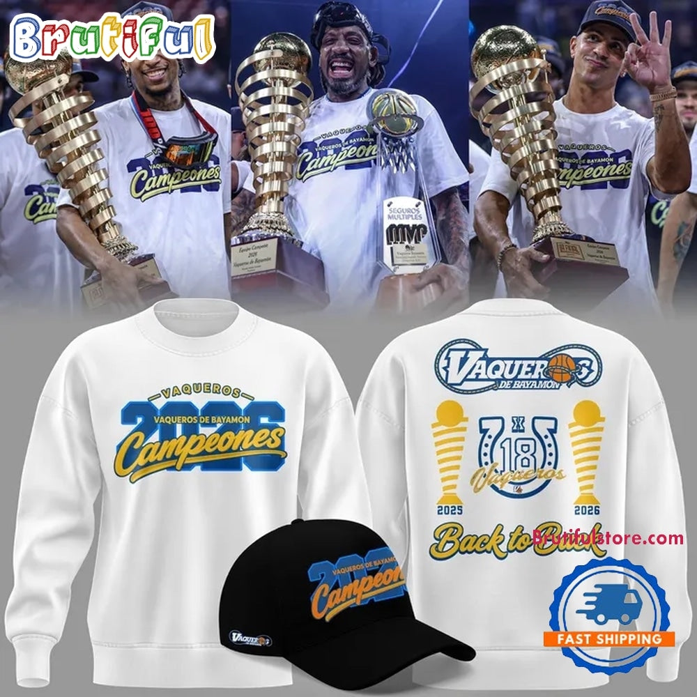 Vaqueros de Bayamon 2026 BSN Champions White Hoodie T-Shirt