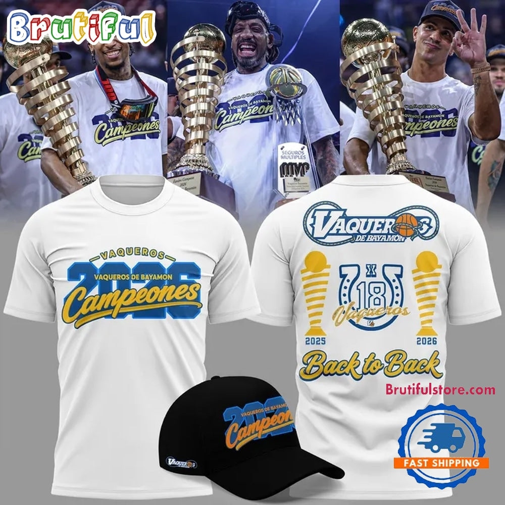 Vaqueros de Bayamon 2026 BSN Champions White Hoodie T-Shirt