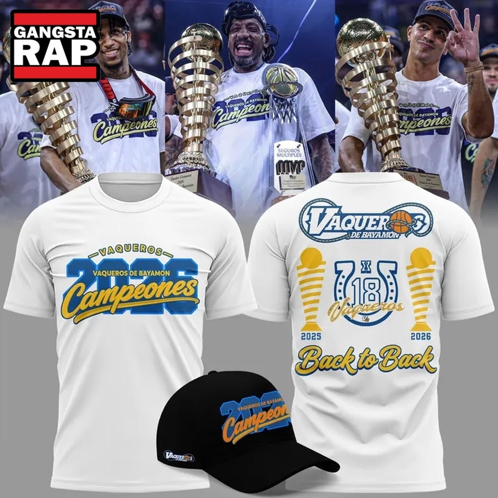 Vaqueros de Bayamon 2026 BSN Champions White Hoodie T-Shirt