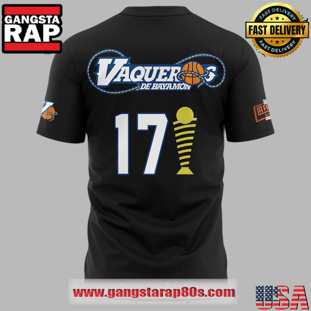 Vaqueros de Bayamon Champions Baloncesto Superior Nacional 2025 Black T Shirt