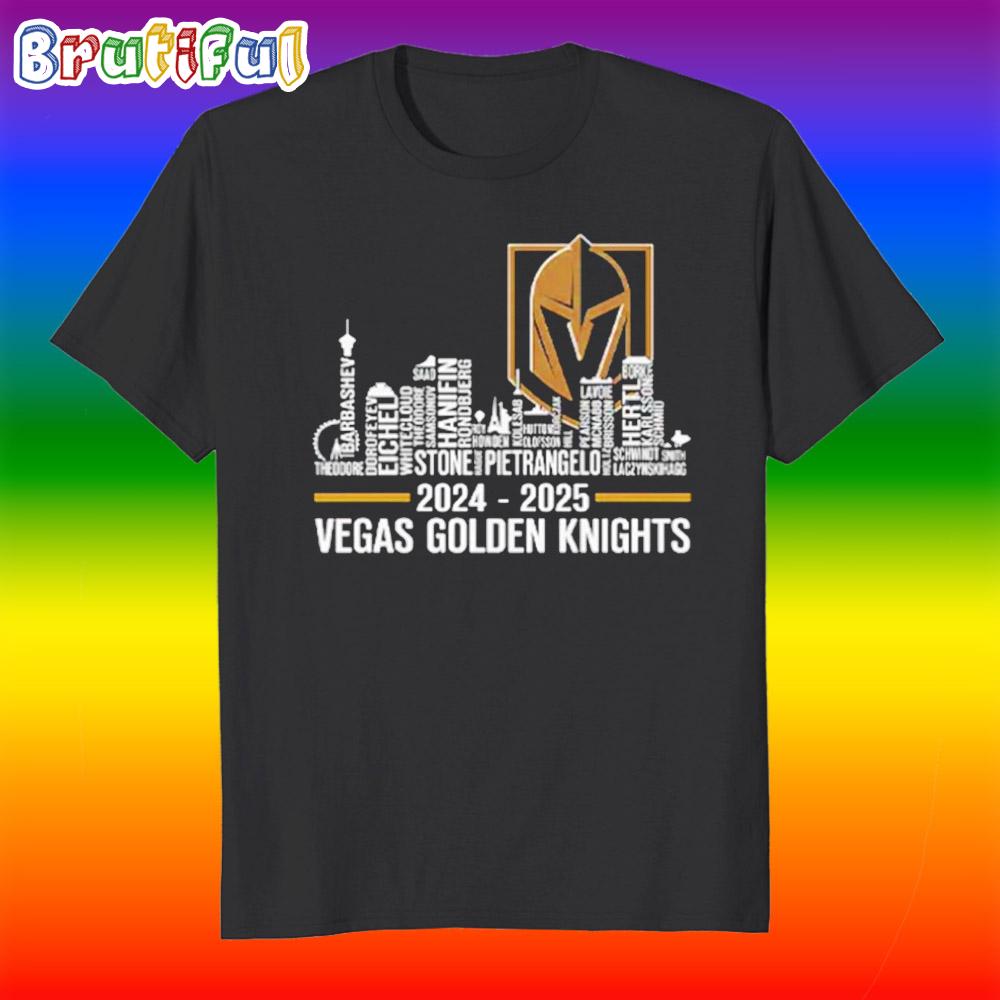 Vegas Golden Knights 2024-2025 Name Player Skyline T Shirt