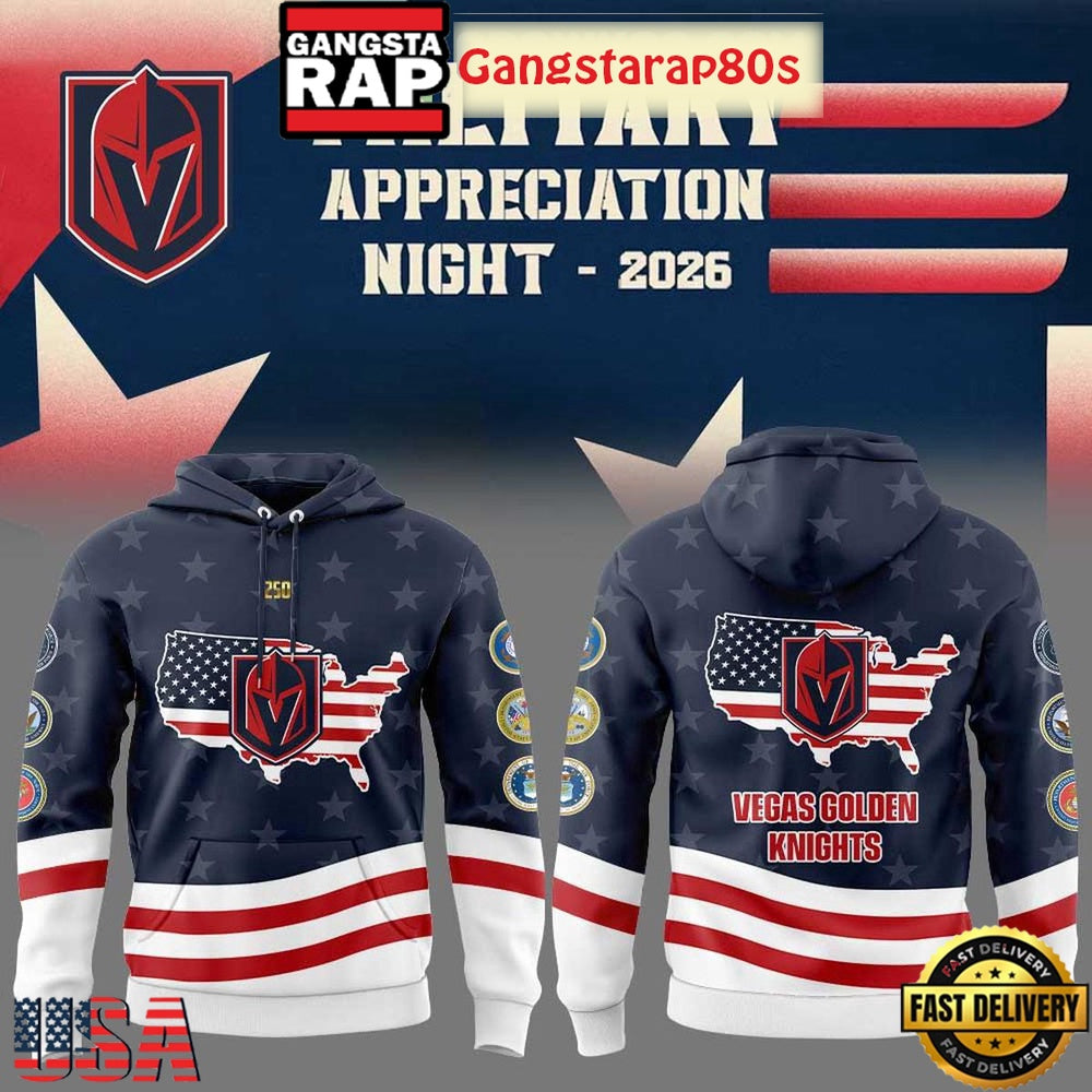 Vegas Golden Knights Military Appreciation 2026 Unisex Hoodie