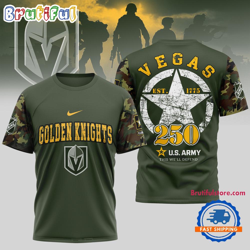 Vegas Golden Knights NHL 250 Years US Army Limited 3D Shirt