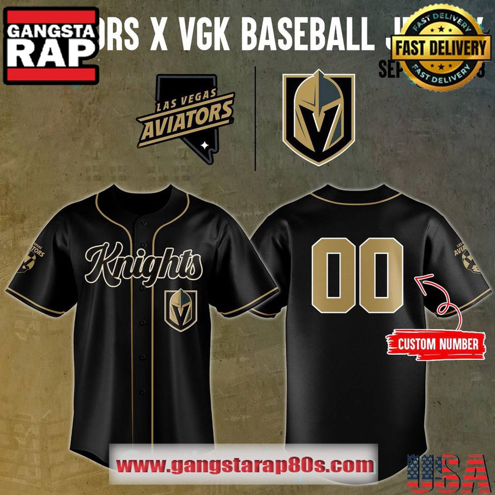 Vegas Golden Knights x Las Vegas Aviators Custom Baseball Jersey