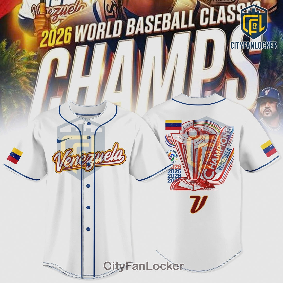 Venezuela Baseball World Classic 2026 Champions Graphic Jersey