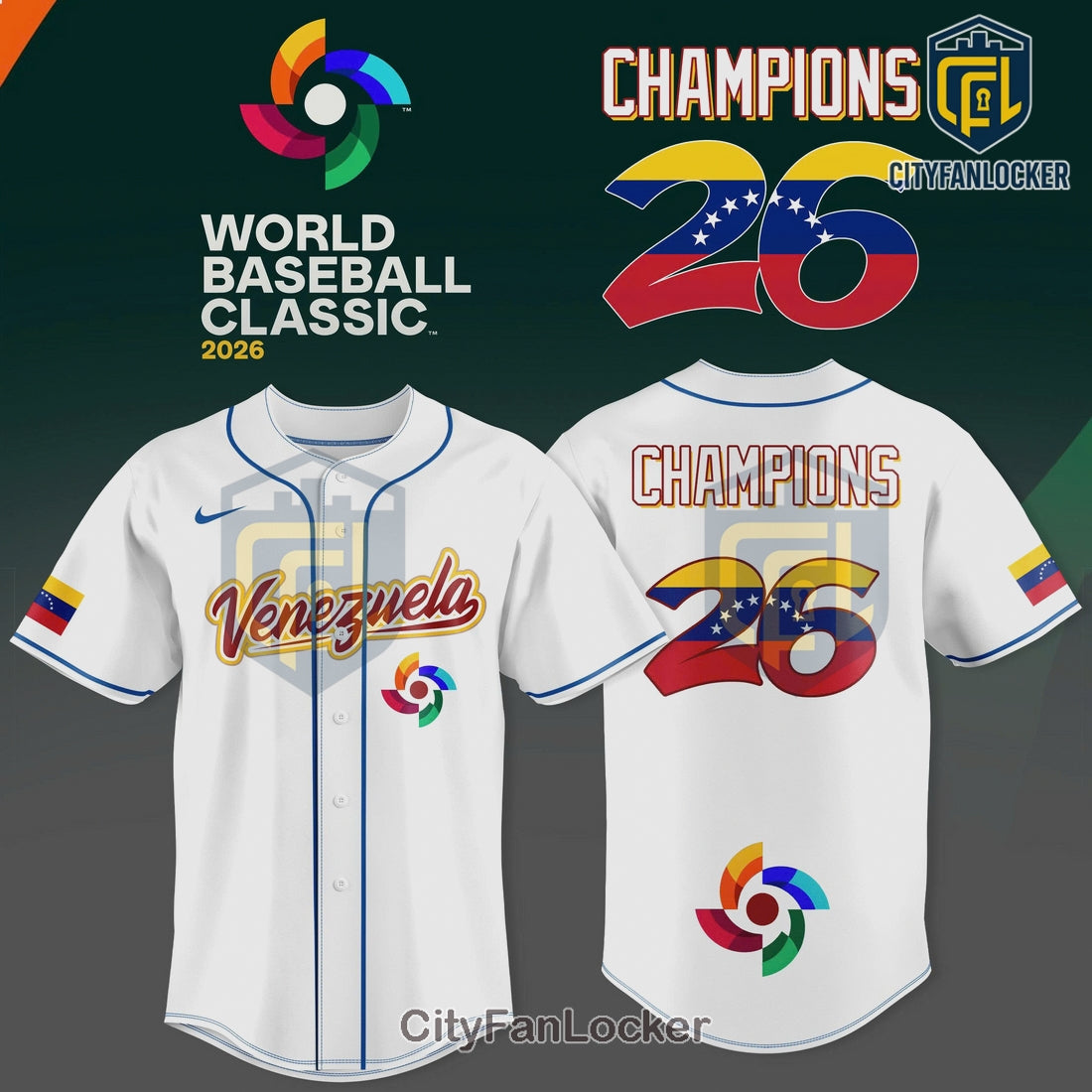 Venezuela Champions Baseball World Classic 2026 Team Jersey