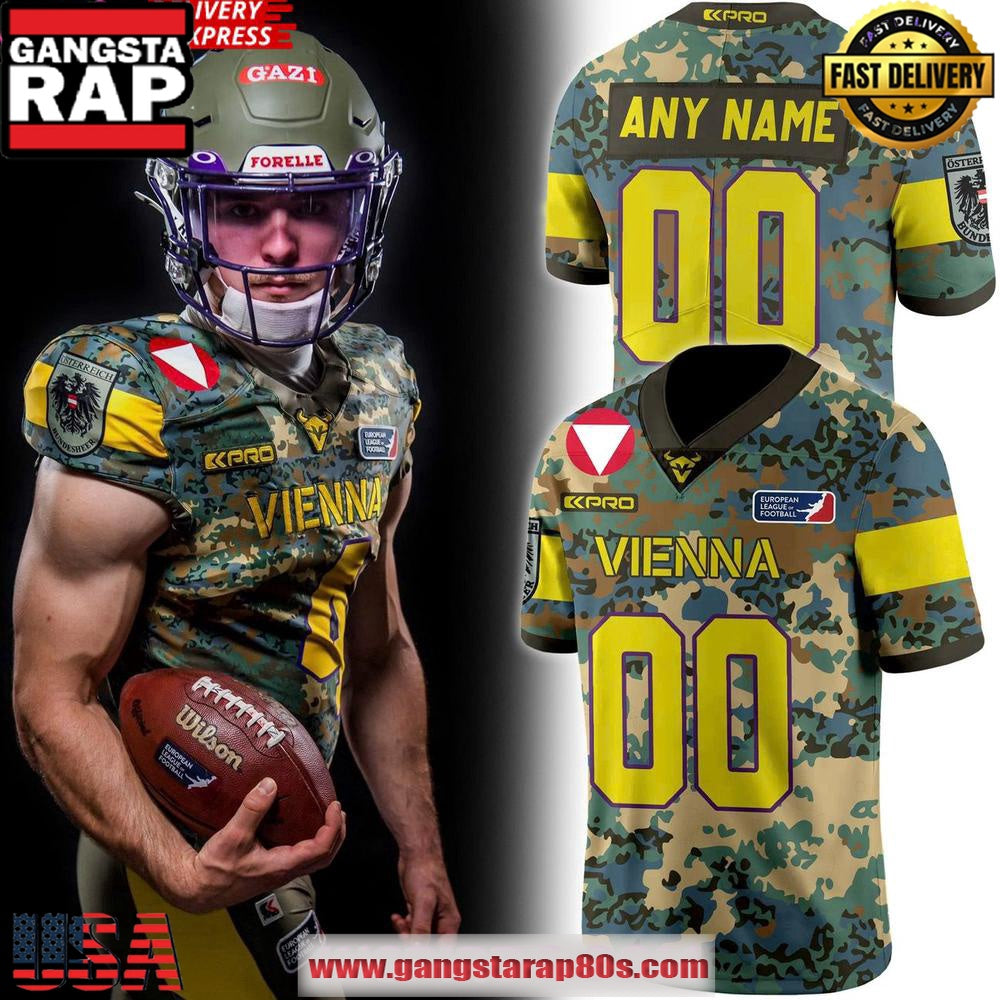 Vienna Vikings “Salute to Service” 2025 Custom Football Jersey