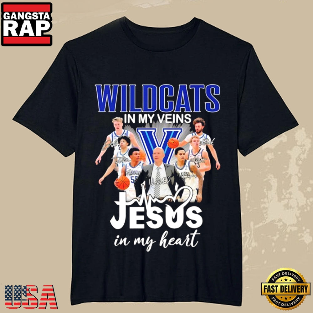 Villanova Wildcats Coach Kevin Willard In My Veins Jesus In My Heart T-Shirt
