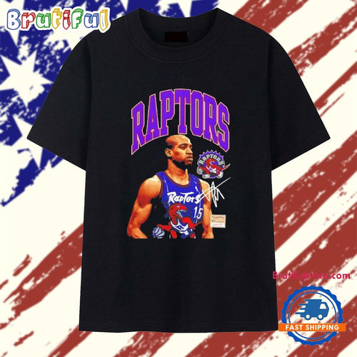 Vince Carter Toronto Raptors NBA Basketball Signature Graphic T Shirt