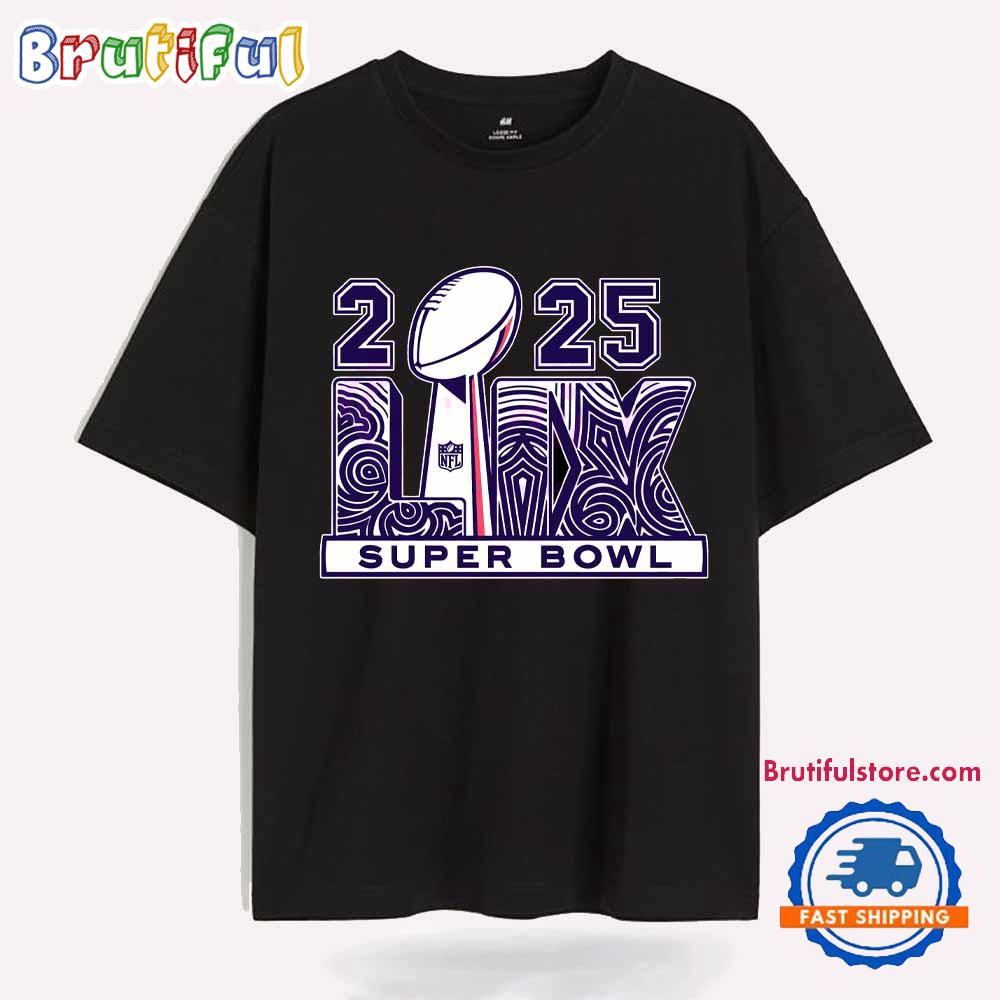 Vintage 2025 Super Bowl Lix Trophy Logo T Shirt