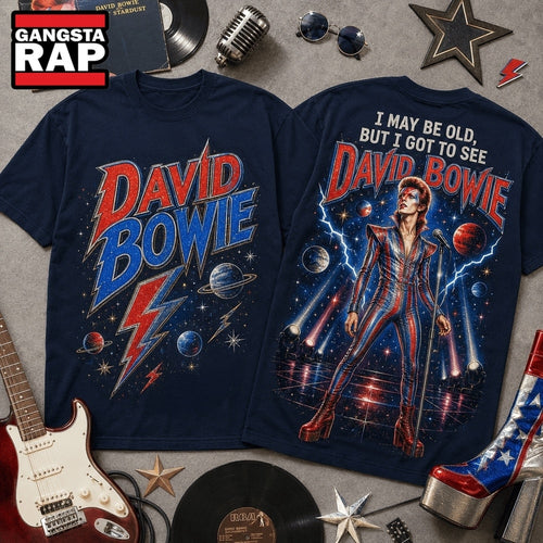 Vintage David Bowie I May Be Old Graphic 3D Shirt , Music Trend Shirt