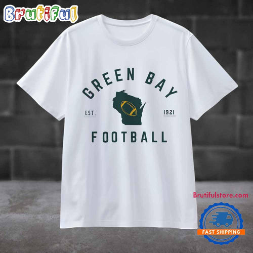 Vintage Green Bay Est 1921 Wisconsin Football Map T Shirt