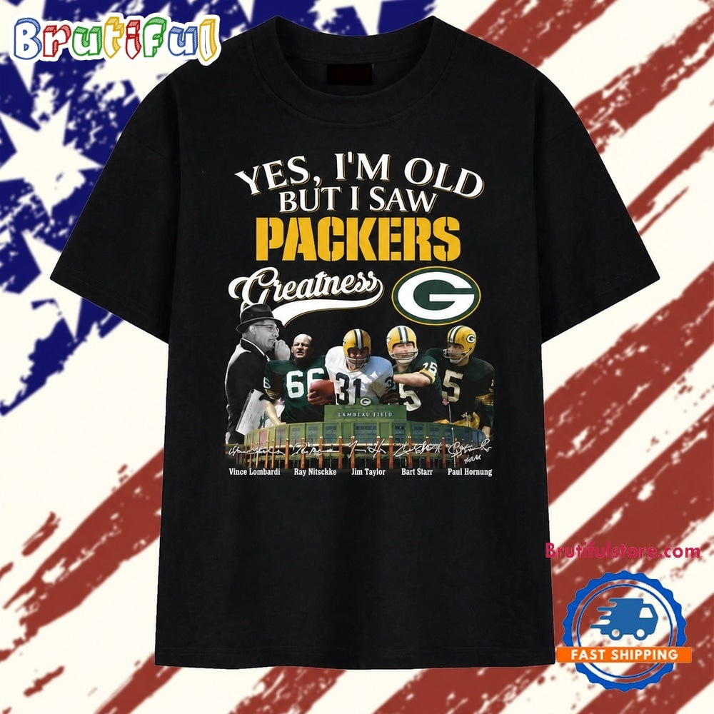 Vintage Green Bay Packers Greatness Signatures T Shirt