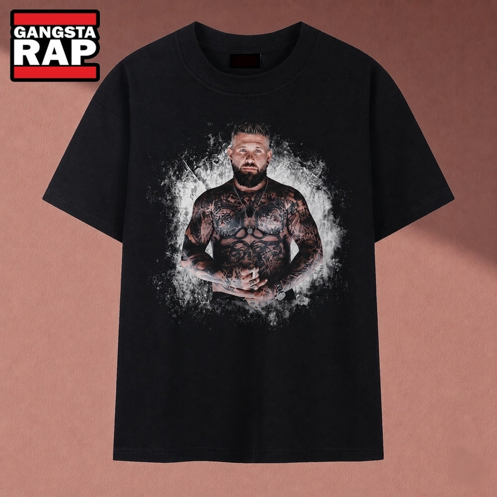 Vintage Heavily Tattooed Male Athlete Graphic T Shirt, Music 2D Shirt