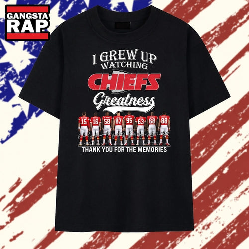 Vintage Kansas City Chiefs I Grew Up Watching Greatness Signatures 2026 T Shirt