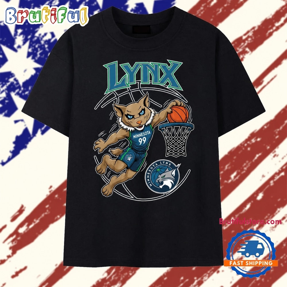 Vintage Minnesota Lynx Basketball Mascot Slam Dunk Graphic 2026 T Shirt