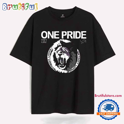 Vintage One Pride Detroit Lions Logo Mascot T Shirt
