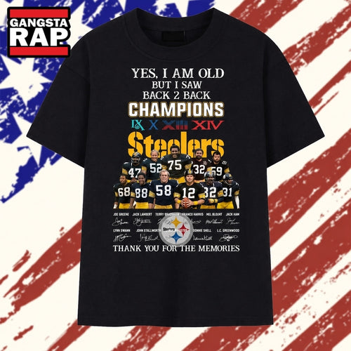 Vintage Pittsburgh Steelers Champions Signatures T Shirt