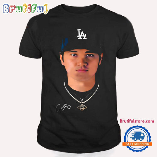 Vintage Shohei Ohtani Los Angeles Angels Big Face Signature T Shirt