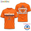 Virginia Cavaliers 2025 NCAA Gator Bowl Champions Orange 3D Shirt