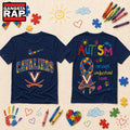 Virginia Cavaliers NCAA Autism Awareness Puzzle Ribbon Hoodie T-Shirt