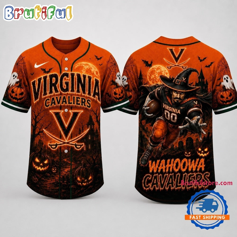 Virginia Cavaliers NCAA Haunted Night Halloween Baseball Jersey Shirt