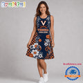 Virginia Cavaliers NCAA Sporty Floral Elegance Women’s Sleeveless Dress