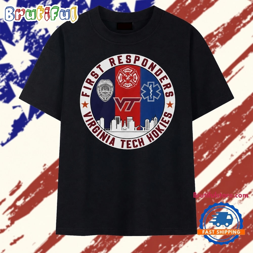 Virginia Tech Hokies First Responders Tribute T Shirt
