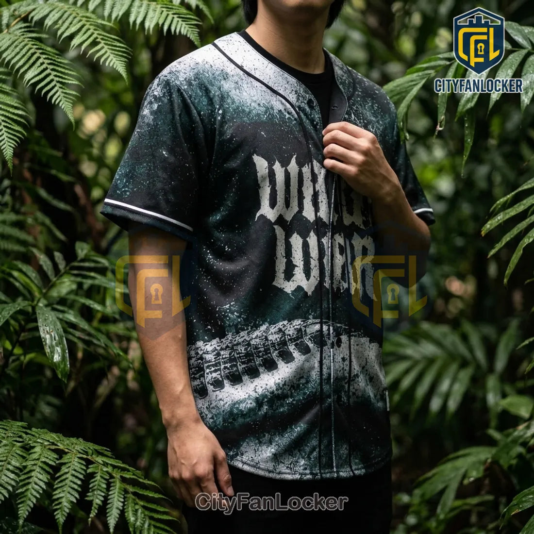 Wage War Australia 2026 Tour Black Baseball Jersey