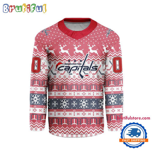 Washington Capitals 2025 NHL Christmas Personalized Hockey Jersey Design