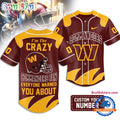 Washington Commanders 2026 NFL Crazy Football Fan Personalized Jersey Shirt