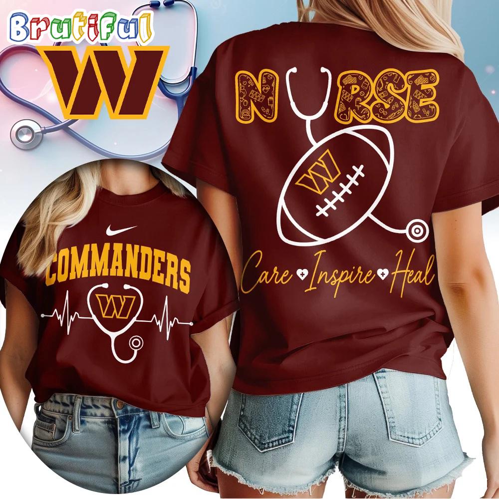 Washington Commanders 2026 NFL Nurse Care Inspire Heal Unisex 3D Shirt