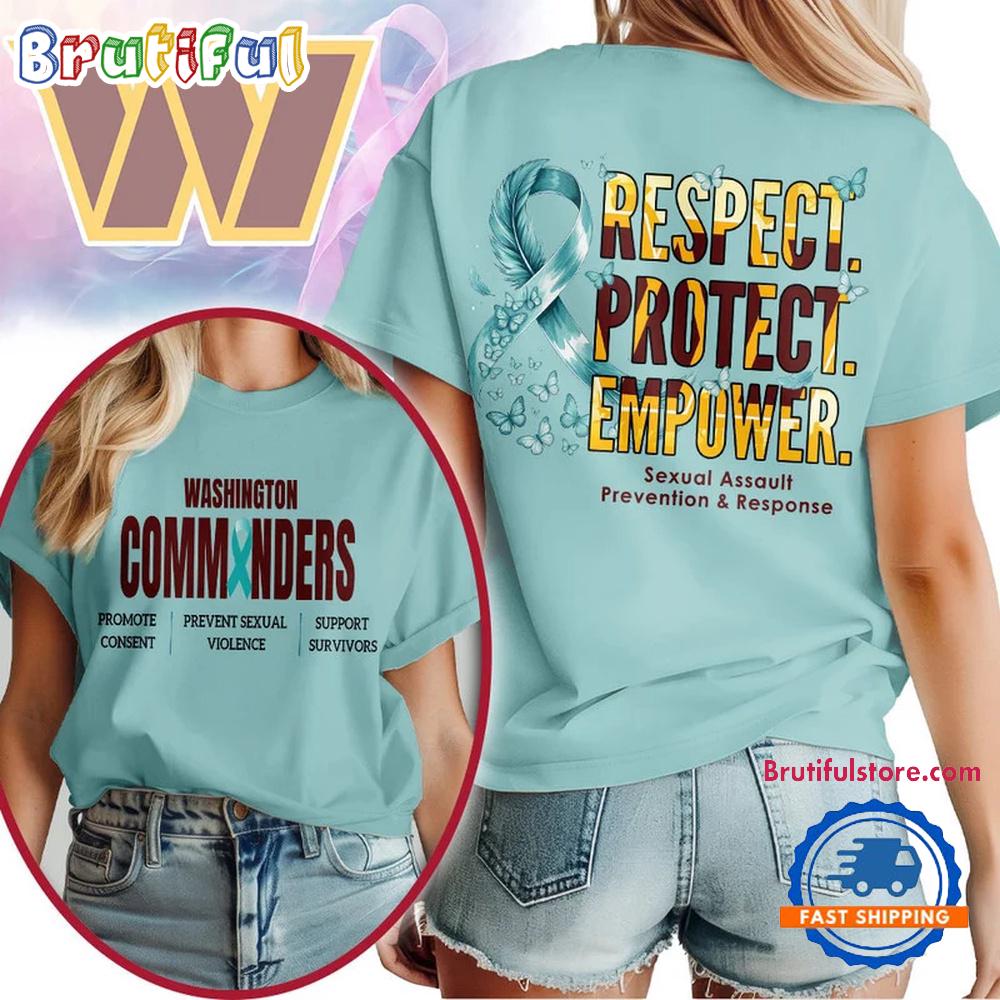 Washington Commanders 2026 NFL SA Prevention Month Unisex 3D T Shirt
