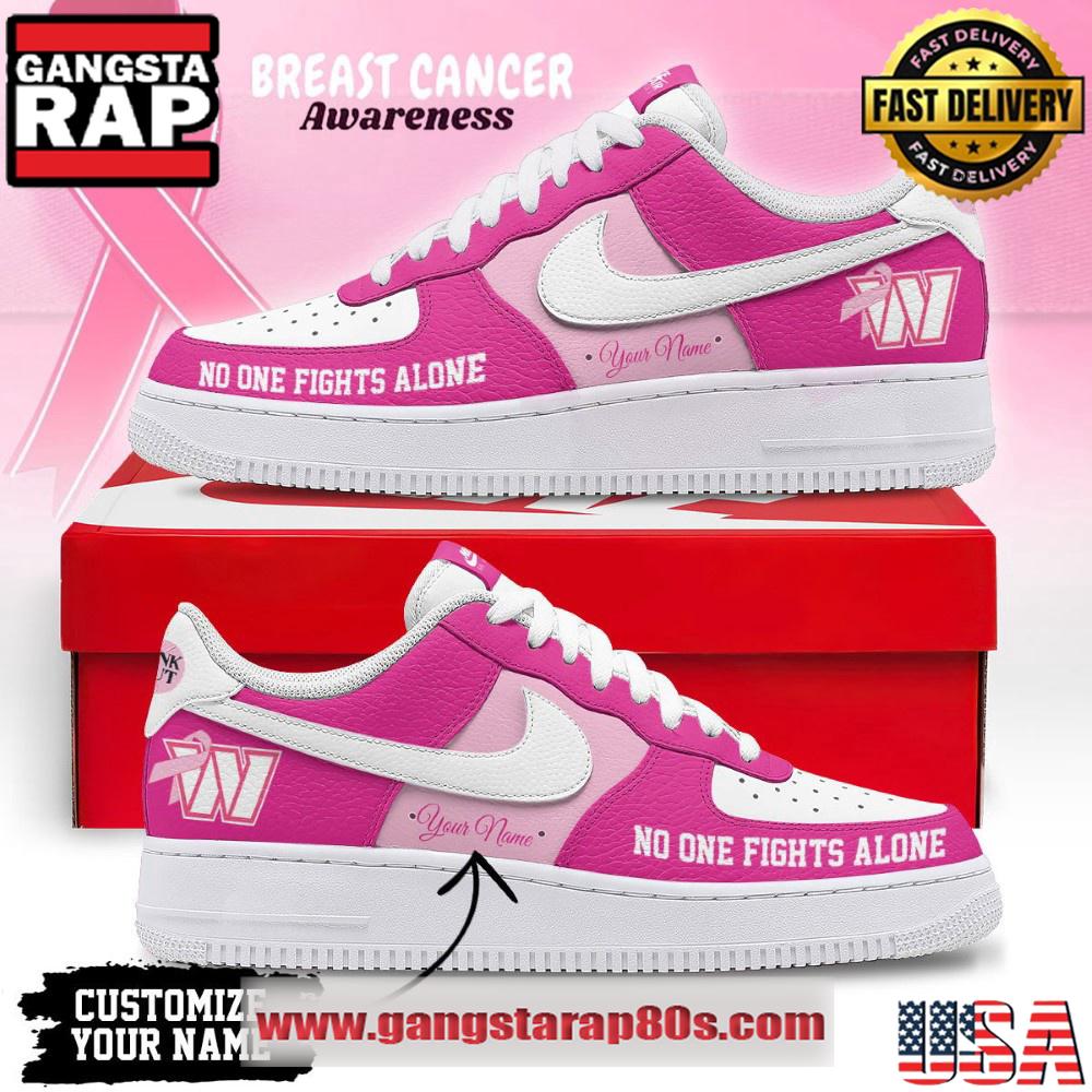 Washington Commanders Breast Cancer Awareness October Custom Air Force 1 Running Sneakers Shoes