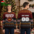 Washington Commanders Custom Name And Number Football Field Ugly Christmas Sweater