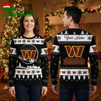 Washington Commanders Custom Name Snowflake Logo - Holiday Fan Gift Ugly Christmas Sweater
