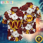 Washington Commanders Hawaii Shirt Flower Summer Vibes