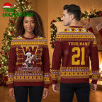 Washington Commanders Mickey Mouse Santa Custom Name And Number Ugly Christmas Sweater