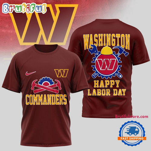 Washington Commanders NFL Happy Labor Day 2025 Uniesx 3D Shirt