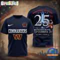 Washington Commanders NFL Honoring 25 Years Remembering September 11 T Shirt