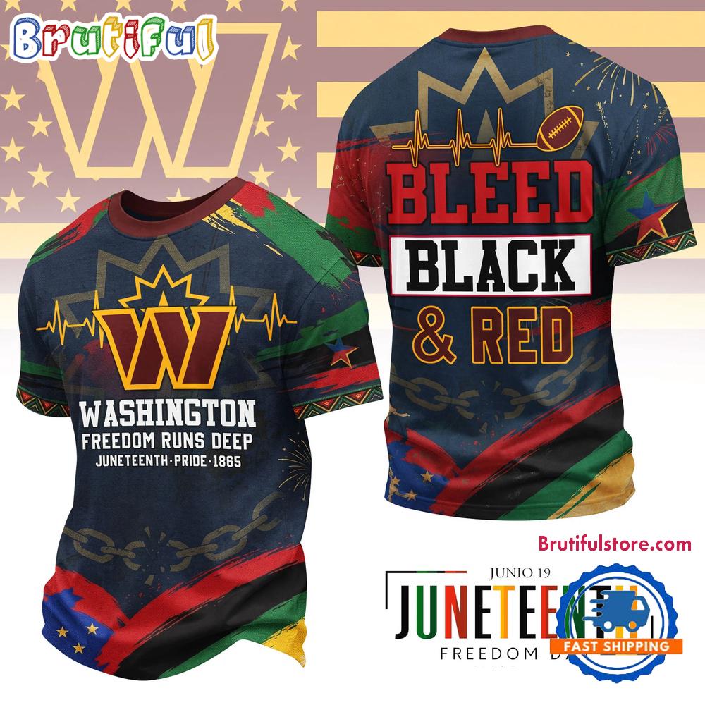 Washington Commanders NFL Juneteenth Freedom Runs Deep New Design 3D Shirt