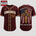 Washington Commanders NFL Stand For The Flag Kneel For The Cross Baseball Jersey Shirt