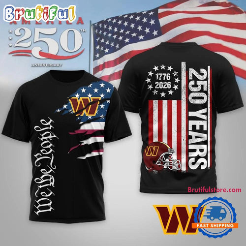 Washington Commanders NFL We The People USA 250th Anniversary Black T Shirt