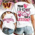 Washington Commanders Premium NFL Shoot Like A Girl Women 3D T-Shirt