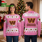 Washington Commanders Snowflake Name Ugly Christmas Sweater