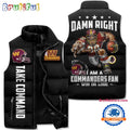 Washington Commanders Sporty Mascot Design Sleeveless Puffer Jacket
